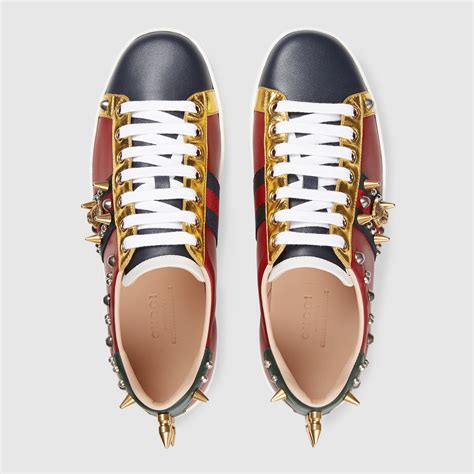 gucci ace studded sneakers